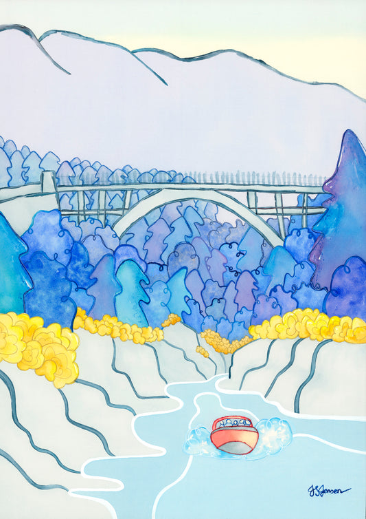 ---- Shotover River and Edith Cavell Bridge Print ----