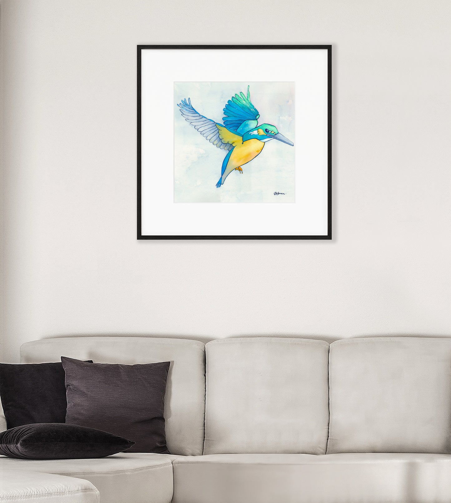 --- Kingfisher In Flight Print ---