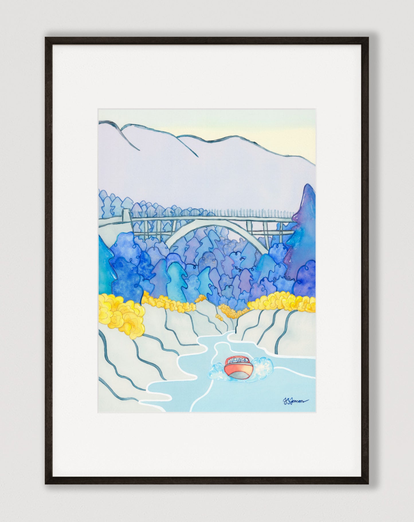 ---- Shotover River and Edith Cavell Bridge Print ----