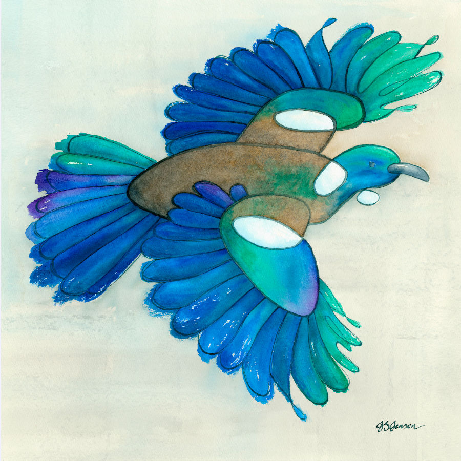 --- Tūī In Flight Print ---
