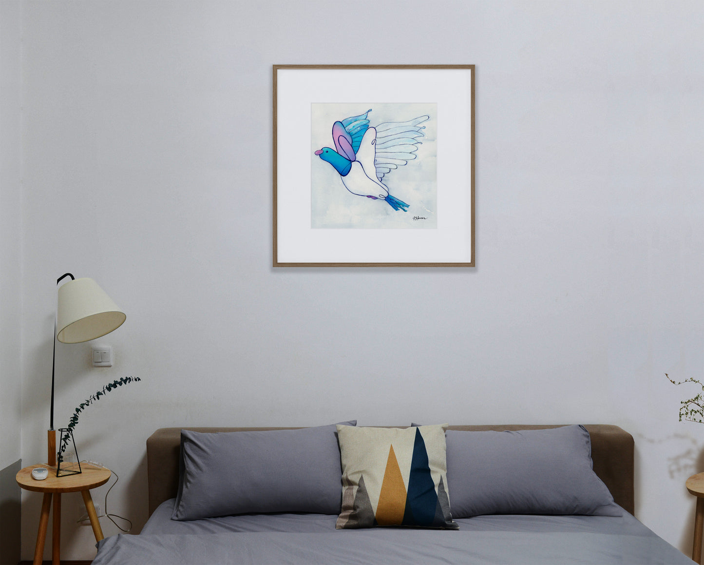 --- Wood Pigeon In Flight Print ---